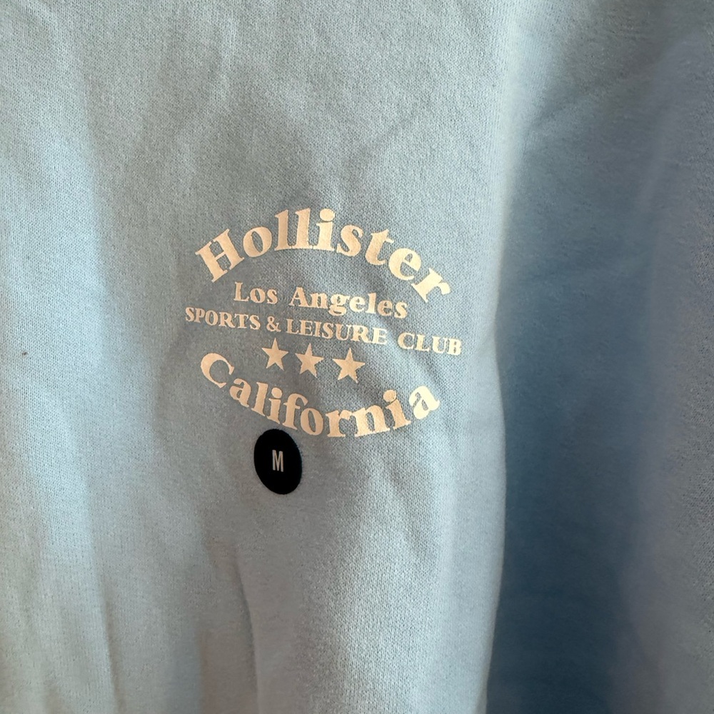 Hollister Baby blue Crop Sweatshirt Size Medium - Picture 5 of 8